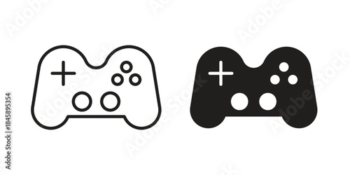Gamepad icon Collection for mobile and web apps. Editable stroke line and glyph icons.