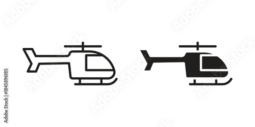 Helicopter icon Collection for mobile and web apps. Editable stroke line and glyph icons.