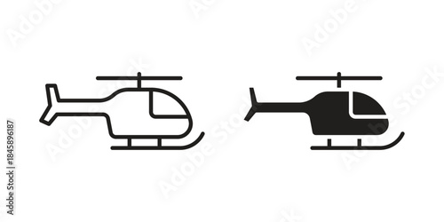 Helicopter icon Collection for mobile and web apps. Editable stroke line and glyph icons.