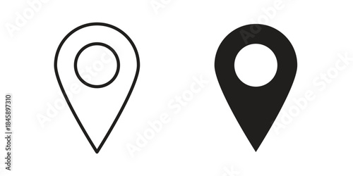 Location pin icon Collection for mobile and web apps. Editable stroke line and glyph icons.