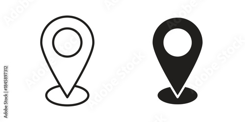 Located icon Collection for mobile and web apps. Editable stroke line and glyph icons.