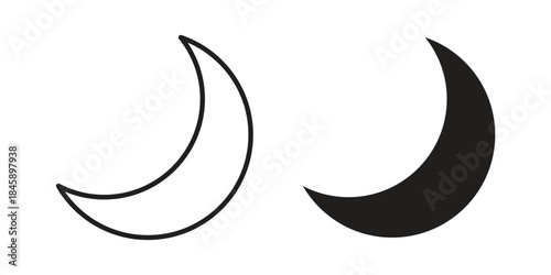 Moon icon Collection for mobile and web apps. Editable stroke line and glyph icons.