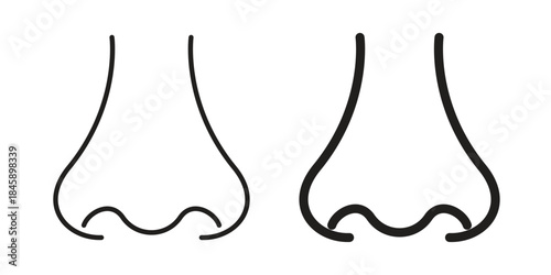 Nose icon Collection for mobile and web apps. Editable stroke line and glyph icons.