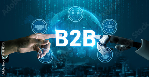 AI artificial intelligence enhances B2B strategy with smart tools and virtual assistants to optimize communication, streamline operations, and improve business market efficiency. Vouch