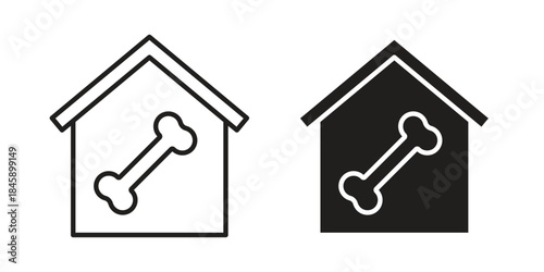 Pet house icon Collection for mobile and web apps. Editable stroke line and glyph icons.