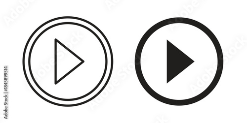 Play button icon Collection for mobile and web apps. Editable stroke line and glyph icons.