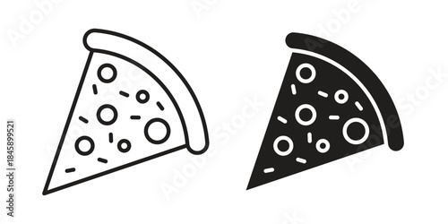 Pizza slice icon Collection for mobile and web apps. Editable stroke line and glyph icons.