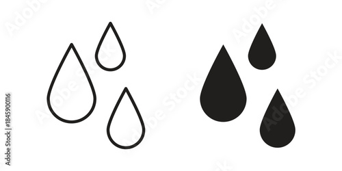 Raindrops icon Collection for mobile and web apps. Editable stroke line and glyph icons.