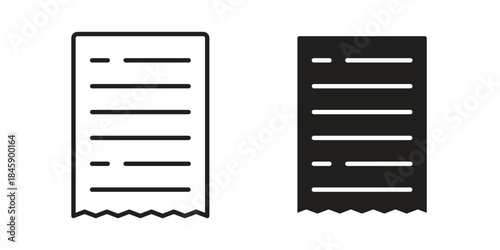 Receipt icon Collection for mobile and web apps. Editable stroke line and glyph icons.