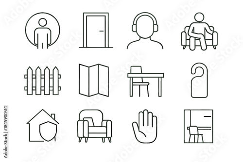 Healthy only icon icons headphones boundaries sign minimal vector without fence sitter