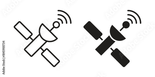 Satellite icon Collection for mobile and web apps. Editable stroke line and glyph icons.
