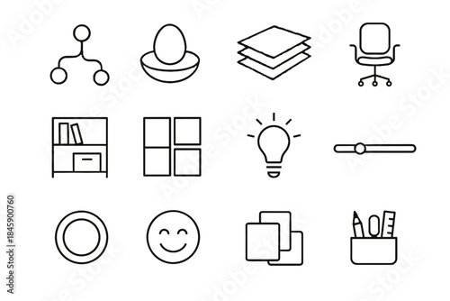 Icon symbol vector incubation creative design timeline icons stack workspace ergonomic branching