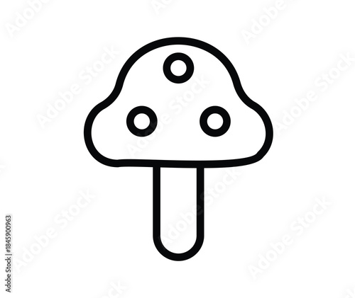 Simple Outline of a Mushroom Icon for Casual Designs and Illustrations