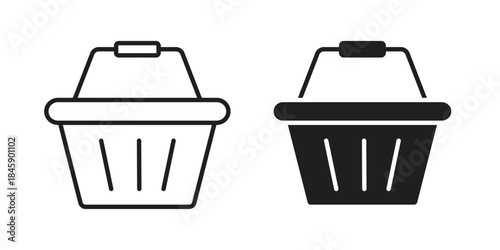 Shopping basket icon Collection for mobile and web apps. Editable stroke line and glyph icons.