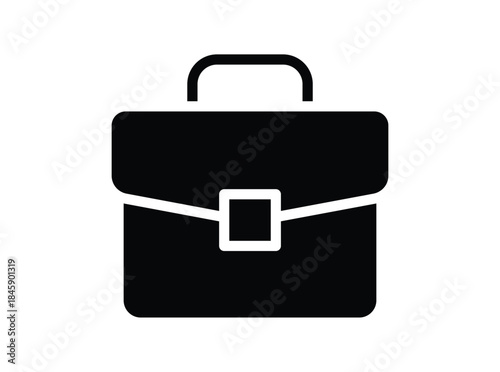 Black Briefcase Icon for Business and Professional Use in Simple Design