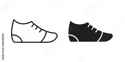 Sneaker icon Collection for mobile and web apps. Editable stroke line and glyph icons.