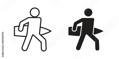 Surfer icon Collection for mobile and web apps. Editable stroke line and glyph icons.