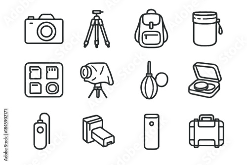 Battery blower rain pack icons vector icon case backpack minimalist shutter filter