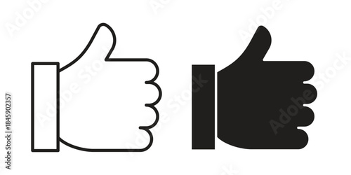 Thumb icon Collection for mobile and web apps. Editable stroke line and glyph icons.