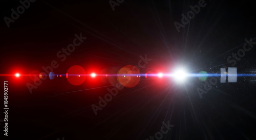 Dynamic red and white light flares creating vibrant abstract streaks against a dark background, evoking energetic motion and modern visual effects for various design projects