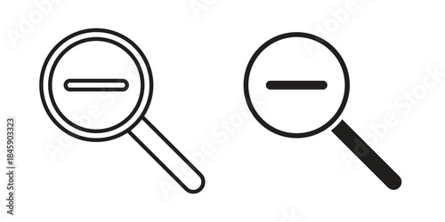 Zoom out icon Collection for mobile and web apps. Editable stroke line and glyph icons.