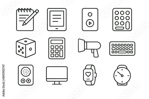 Analog icon focus minimal pad unplugged player reading tech simplified slow minimalist