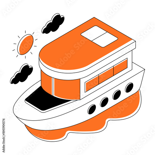 A beautiful design illustration of water transport