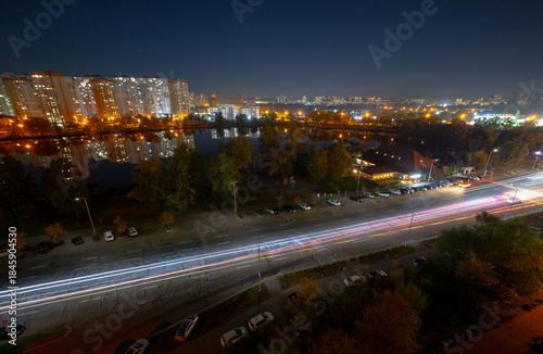 Photos Night traffic on Revutskoho street near Lake Sonyachne