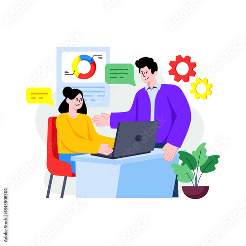 Modern design illustration of business training