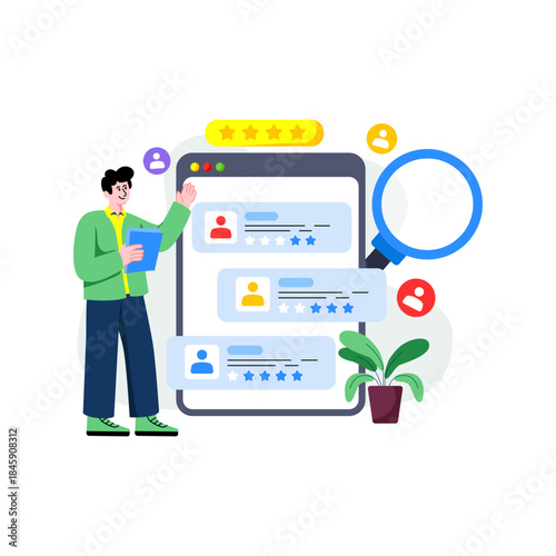 Modern design illustration of online candidate search