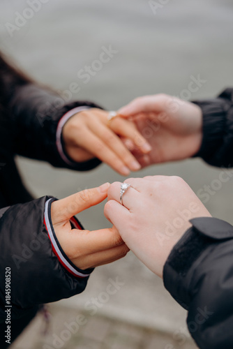 Romantic proposal for a same-sex couple filled with emotion, Wedding proposal for a same-sex couple focused on love and commitment