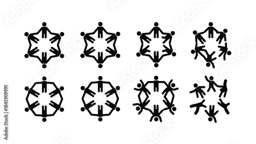 Folk Circle Dance Step Icon Vector Illustration | Traditional Group Dance Movement Symbol | Cultural Rhythm Graphic