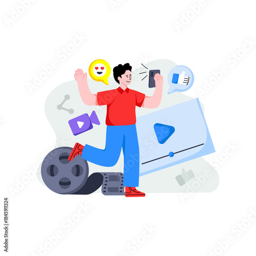 Premium download illustration of video making