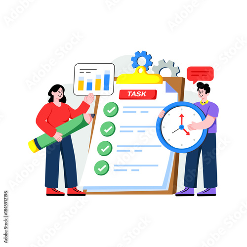 A flat design illustration off task deadline