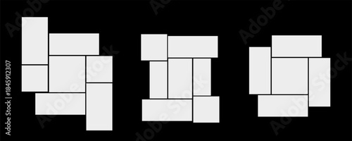 Pictures or photos frame collage. comics page grid layout abstract photo frames and digital photo wall template.eps10