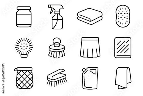 Jar bottle icon stain vector minimalist cloth dust towel cap icons eco