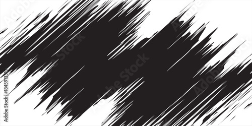 Stock image of creative brush strokes on white background.  Black brush Stock on isolated background. Abstract black brush stroke on white background with colorful oil paint.
