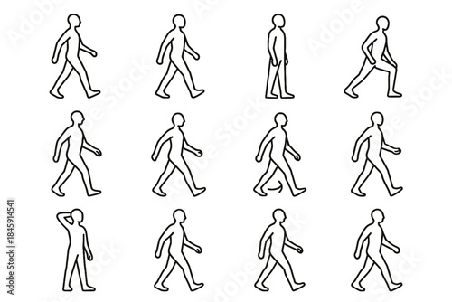 Icons rotation controlled vector balanced pace healthy upright mobility smooth icon cue