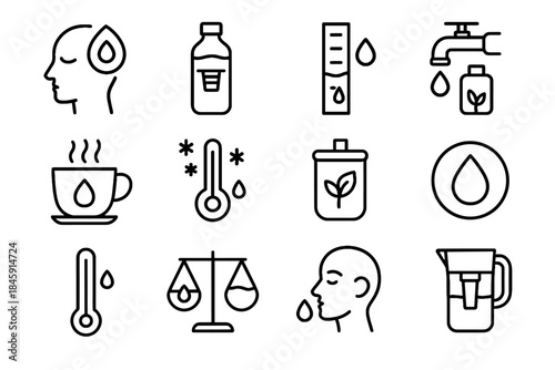 Cup chilled levels emblem symbol minimal vector cue mindful icon water
