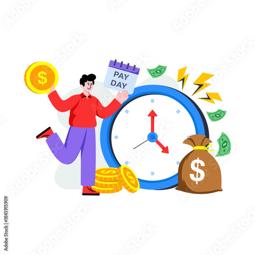 Modern design illustration of compensation pay