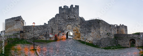 Albania BERAT castle main entrance gate stone wall, old Illyrian stronghold