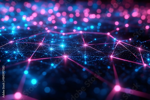 Futuristic neon wave technology purple particle background high resolution picture