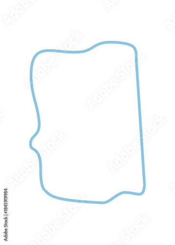 Hand drawn squiggle outline frame with an irregular rectangle shape. Organic textbox with a unique border fits creative text or background needs, making it perfect for simple templates and modern