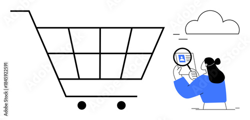 Online shopping. Online shopping transforms commerce with data analysis and user profiles. Online shopping connects customers with seamless digital experiences. E-commerce, big data, user insights
