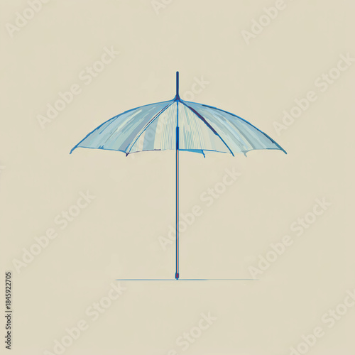 Umbrella Silhouette on blanc Background

