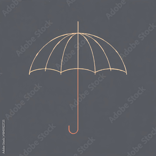 Umbrella Silhouette on blanc Background

