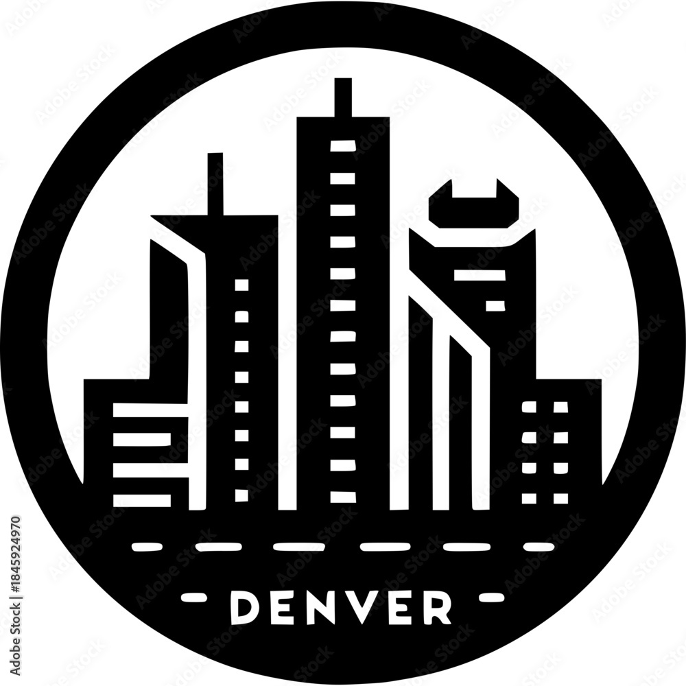 Fototapeta premium Denver Skyline Vector Icon