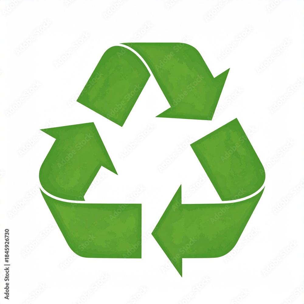 Obraz premium Green recycling symbol arrows logo icon environmental protection sustainability earth care ecology conservation waste management circular economy