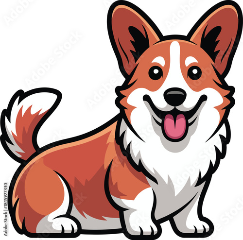 Cute cartoon a illustrator vector Cardigan Welsh Corgi