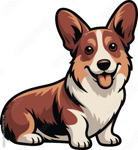 Cute cartoon a illustrator vector Cardigan Welsh Corgi